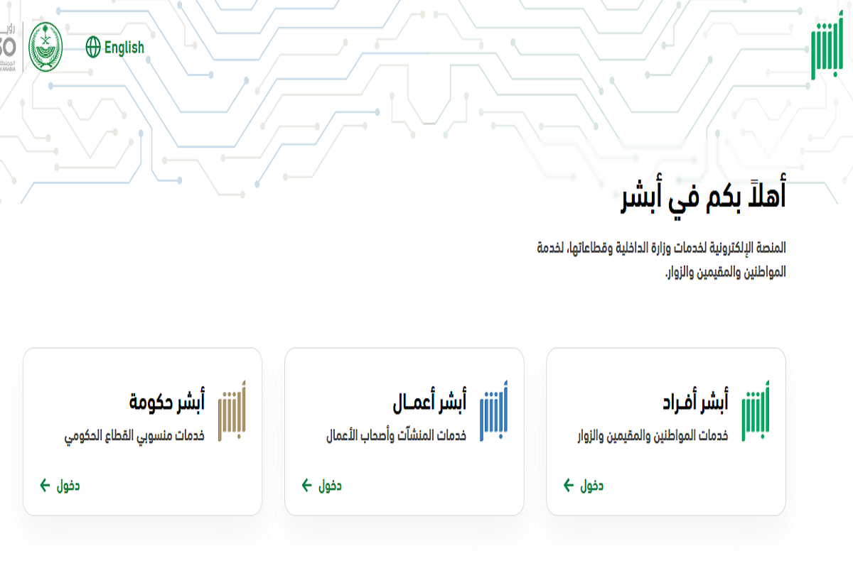 التسجيل في أبشر أفراد الجديد 